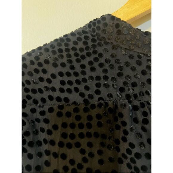 Bardot Women’s Size Large Metallic Bree Polka Dot Mini Dress Black Long Sleeve - Picture 12 of 16